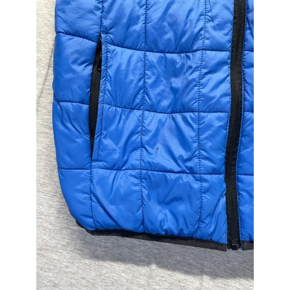 Arizona Jean Co Puffer Jacket Boys L (14/16) Blue Black Contrast Trim Full Zip